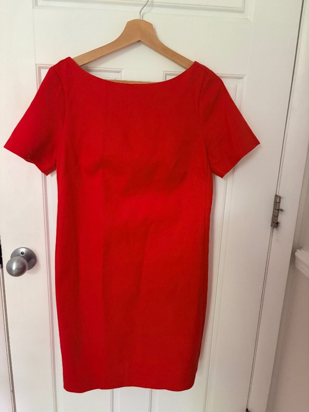 Anthropologie Maeve Cherry Red Cotton Sheath Dress Bow Keyhole Back Size 6 NWT